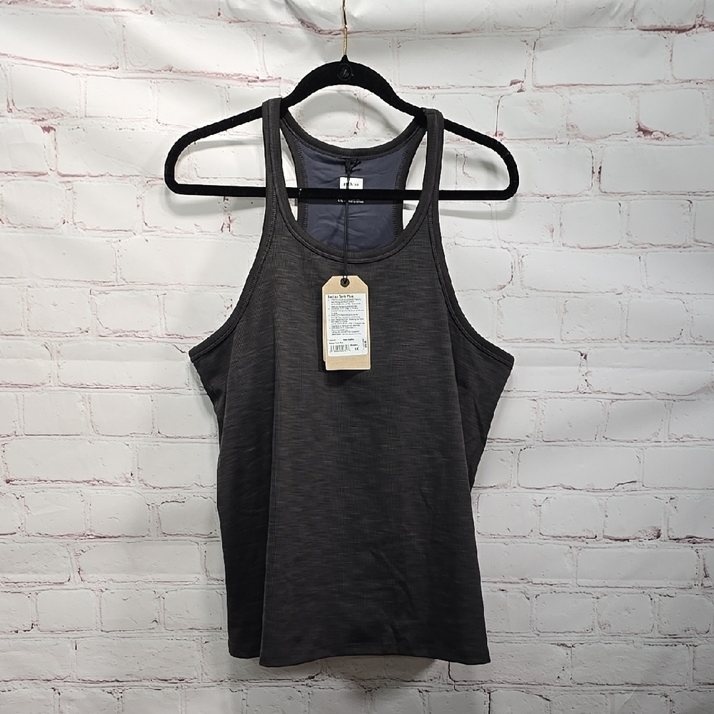 Prana Becksa Tank Top Double Rib in Black Heather Women's Size 2x NWT